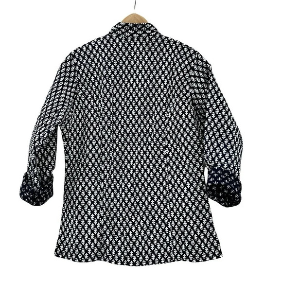 Indigo Block Print Kantha Quilted Jacket - Picture 7 of 8